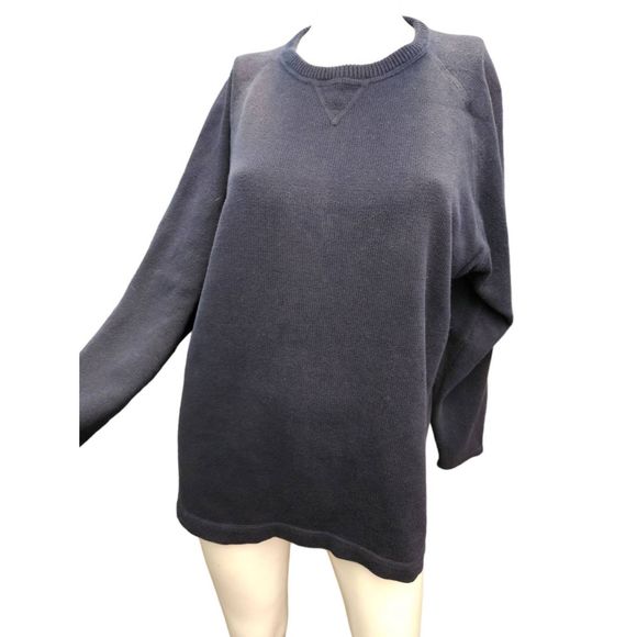 Eddie Bauer Navy Blue Cotton Sweater Size Large - Picture 2 of 8